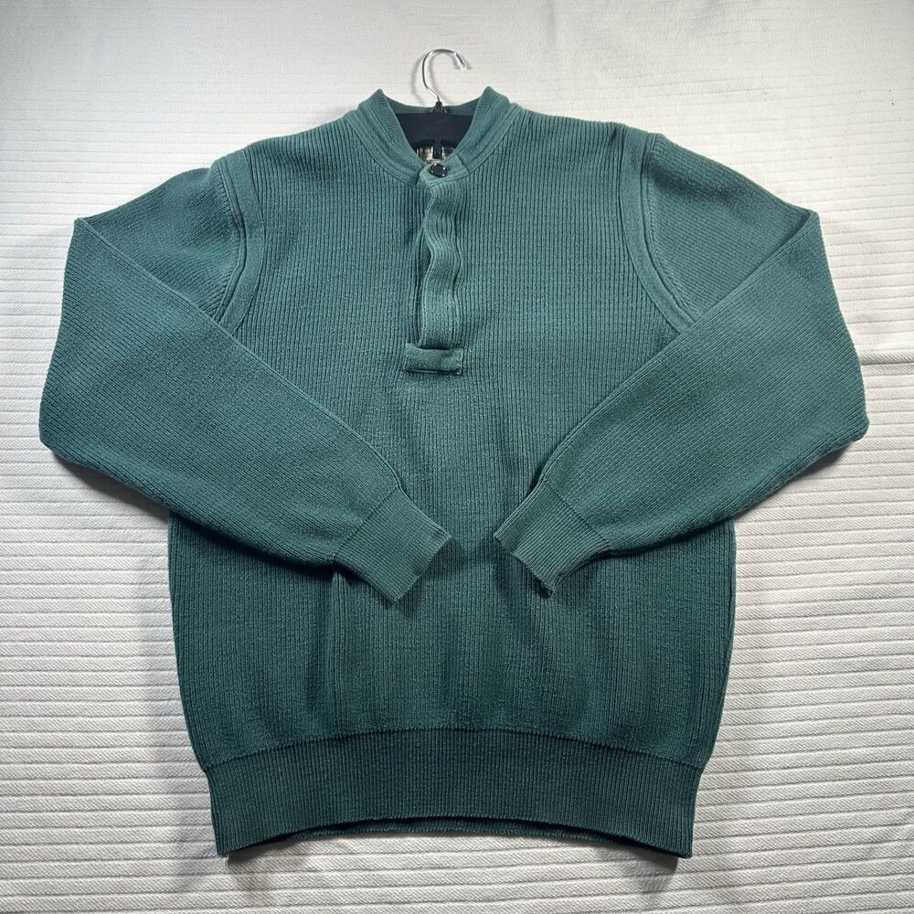 L.L.Bean Freeport Maine Mens XL Tall Sweater Green Teal Mock Neck Knit